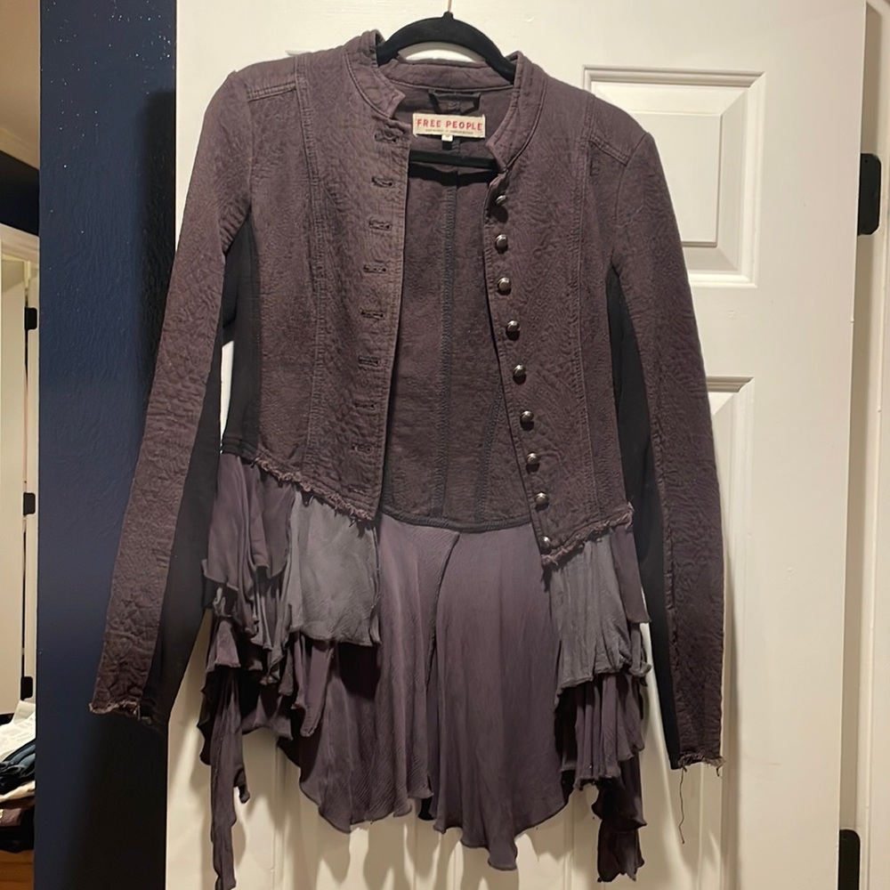 Free people jacket super cute black and grey